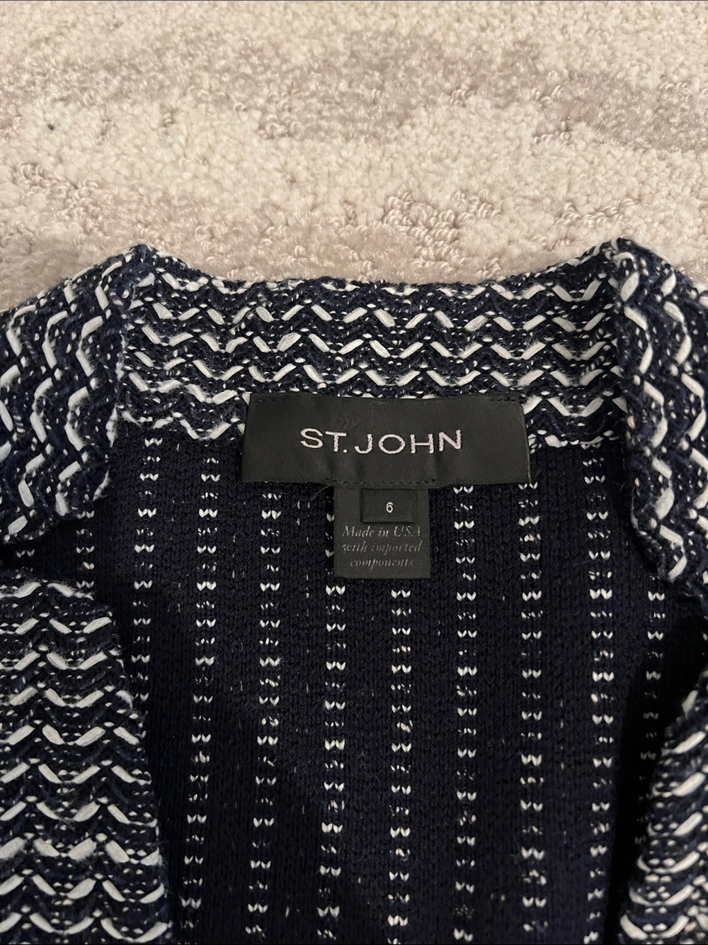 St. John Black & White Knit Blazer with Matching Skirt - Picture 4 of 4